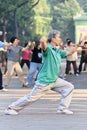 Group practice Tai Chi in Ritan Park, Beijing, China